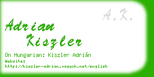 adrian kiszler business card